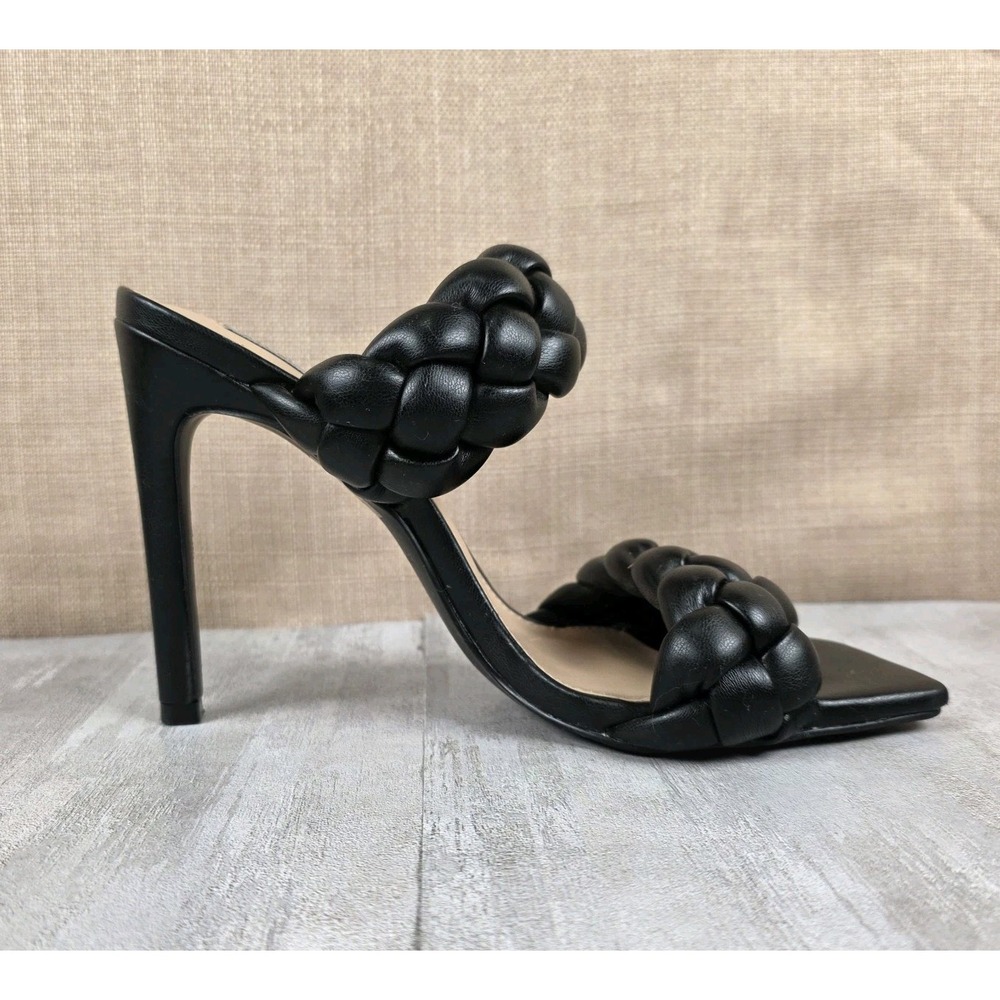 Steve Madden Women's Kenley Heeled Sandal‎ Black 8M Stiletto Braided Disco Party - Picture 4 of 10